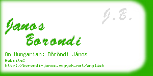 janos borondi business card
