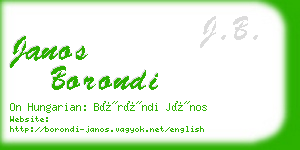 janos borondi business card